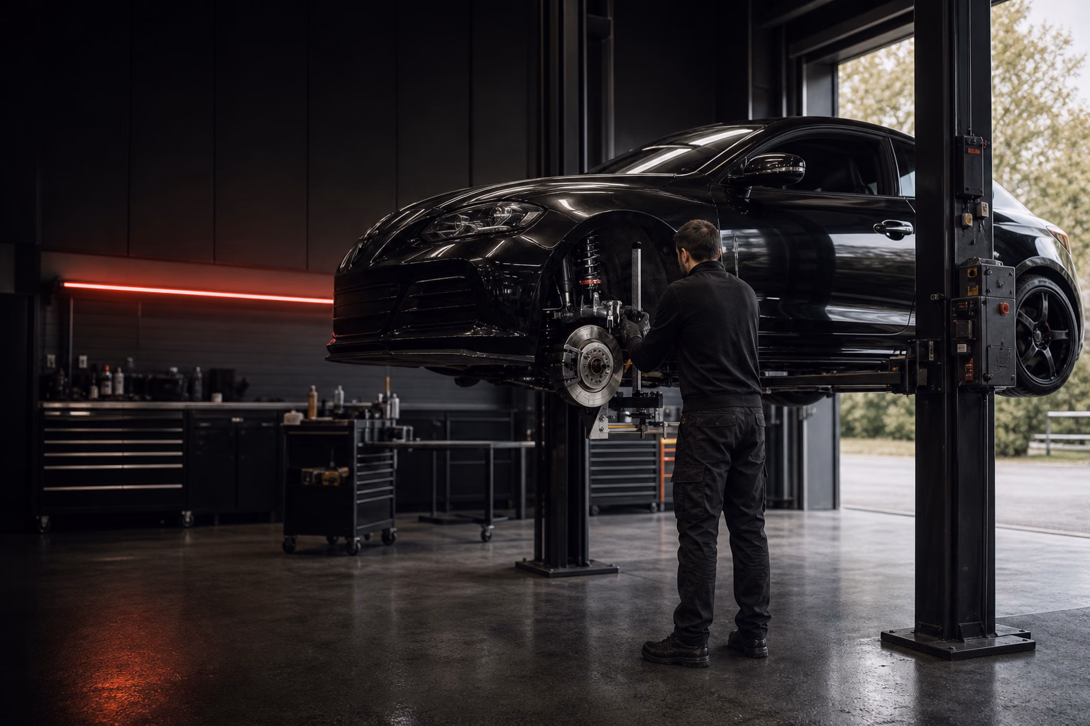 Préparation du châssis d’une voiture sportive dans un atelier à Orléans